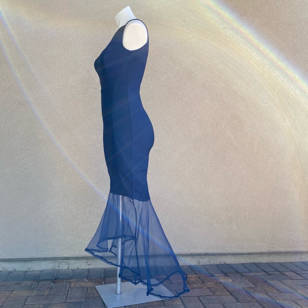 Marine Mermaid Tule Tale Bodycon Cocktail Dress - Picture 9 of 9